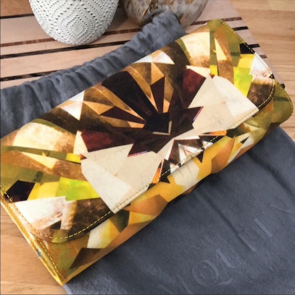 Alexander McQueen Handbags - Vintage Alexander McQueen Yellow Shattered Glass Kaleidoscope Clutch